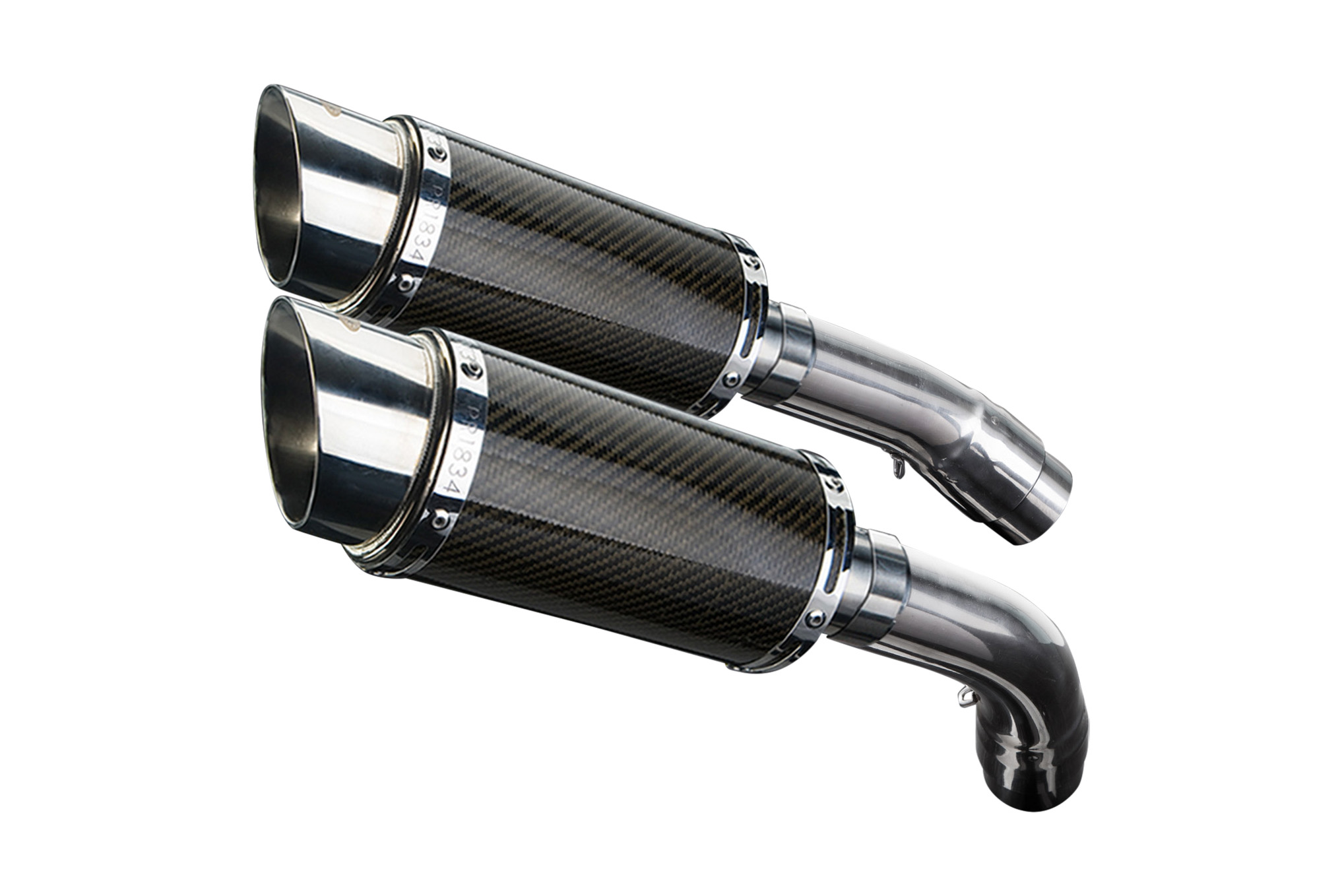 DUCATI 1198 1198S 08-11 200MM ROUND CARBON EXHAUST SYSTEM