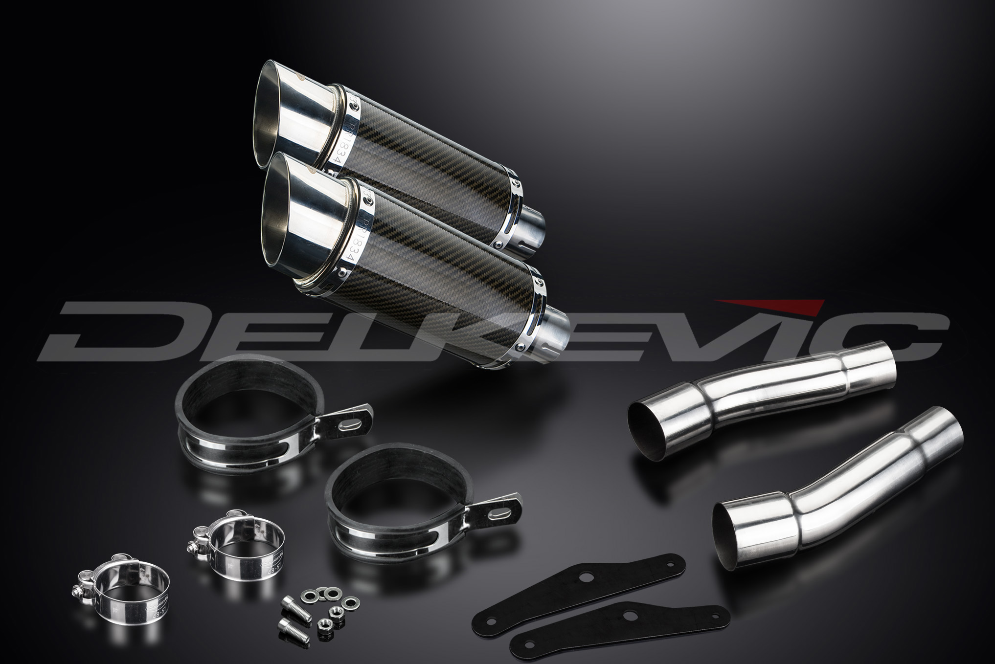 DUCATI MONSTER 620/695/800 2002-2008 200MM ROUND CARBON EXHAUST SYSTEM