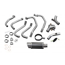 HONDA VFR800 98-01 4 INTO 1 200MM ROUND CARBON COMPLETE EXHAUST SYSTEM