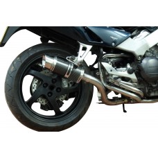 HONDA VFR800 98-01 4 INTO 1 200MM ROUND CARBON COMPLETE EXHAUST SYSTEM