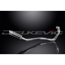 YAMAHA TDM850 1991-2001 2 INTO 1 200MM ROUND CARBON FULL EXHAUST SYSTEM