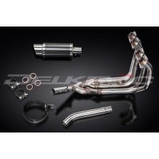 YZF600R THUNDERCAT 1994-2007 / MINI 200mm (8 inch) CARBON FIBRE ROUND SILENCER 4-2 COMPLETE SYSTEM