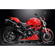 DUCATI MONSTER 796 11-15 350MM OVAL CARBON EXHAUST SYSTEM