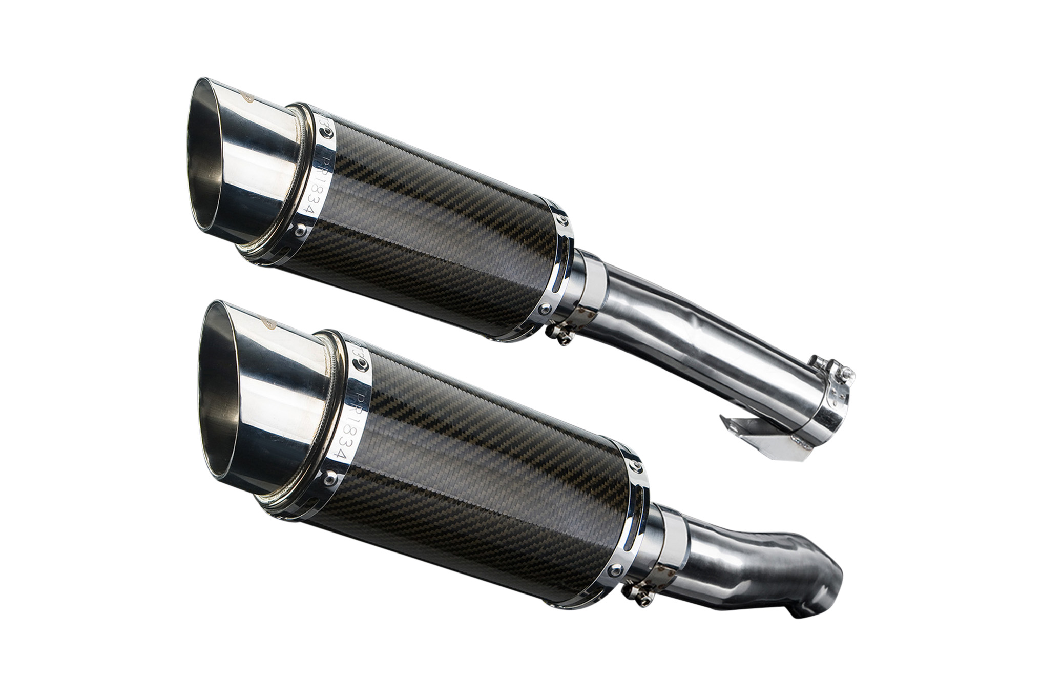 KAWASAKI ZR1000 Z1000 2010-2014 200MM ROUND CARBON EXHAUST SYSTEM