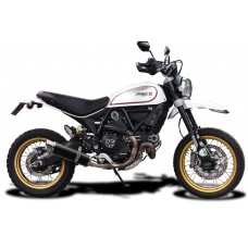 DUCATI SCRAMBLER DESERT SLED 17-24 350MM ROUND CARBON EXHAUST SYSTEM