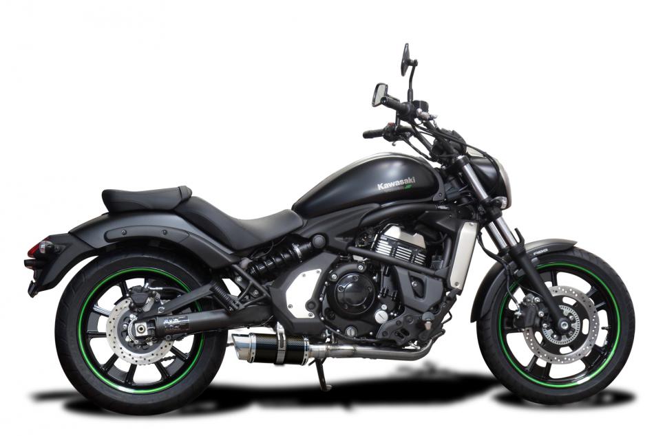 KAWASAKI VULCAN S 650 1523 200MM ROUND CARBON FULL EXHAUST SYSTEM